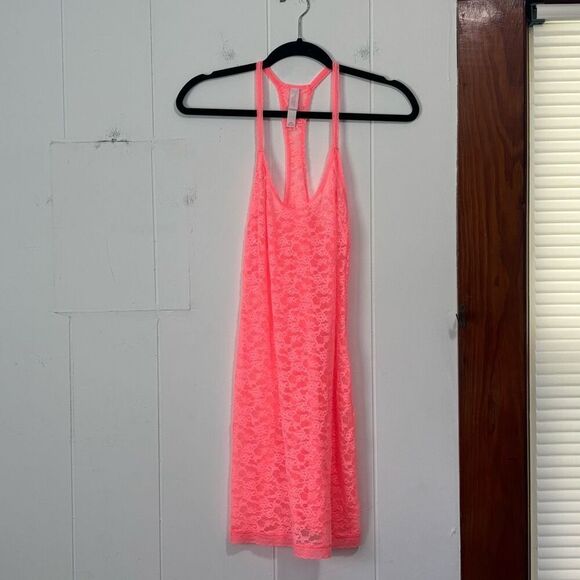 Victoria’s Secret Neon Lace Sheer Slip Nightgown Medium - Picture 1 of 4